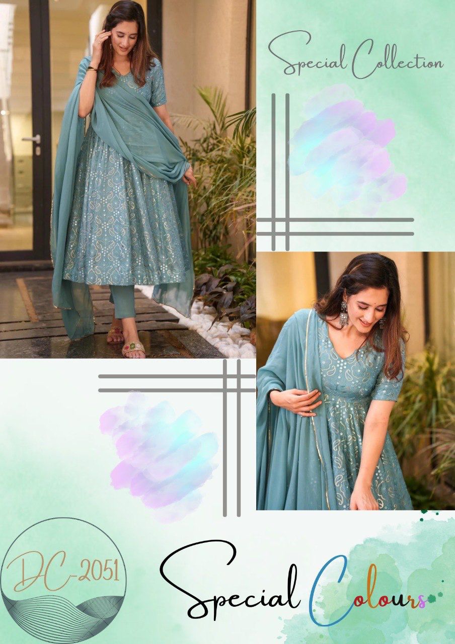 DC 2051 Designer Dupatta With Kurtis Catalog